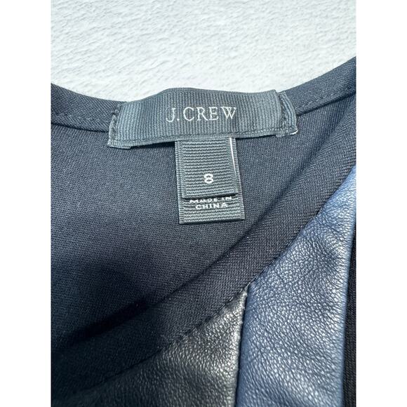 J Crew Leather Panel Dress Bodycon Stretch Zip Cuffs In Black Womens Size 8 - Picture 10 of 12